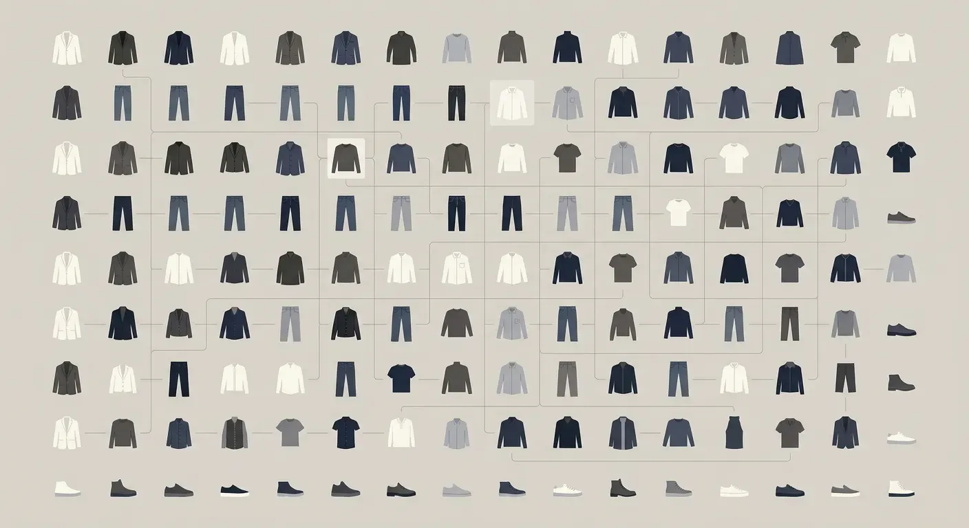 Structured fashion product grid representing catalog mapping and product intelligence